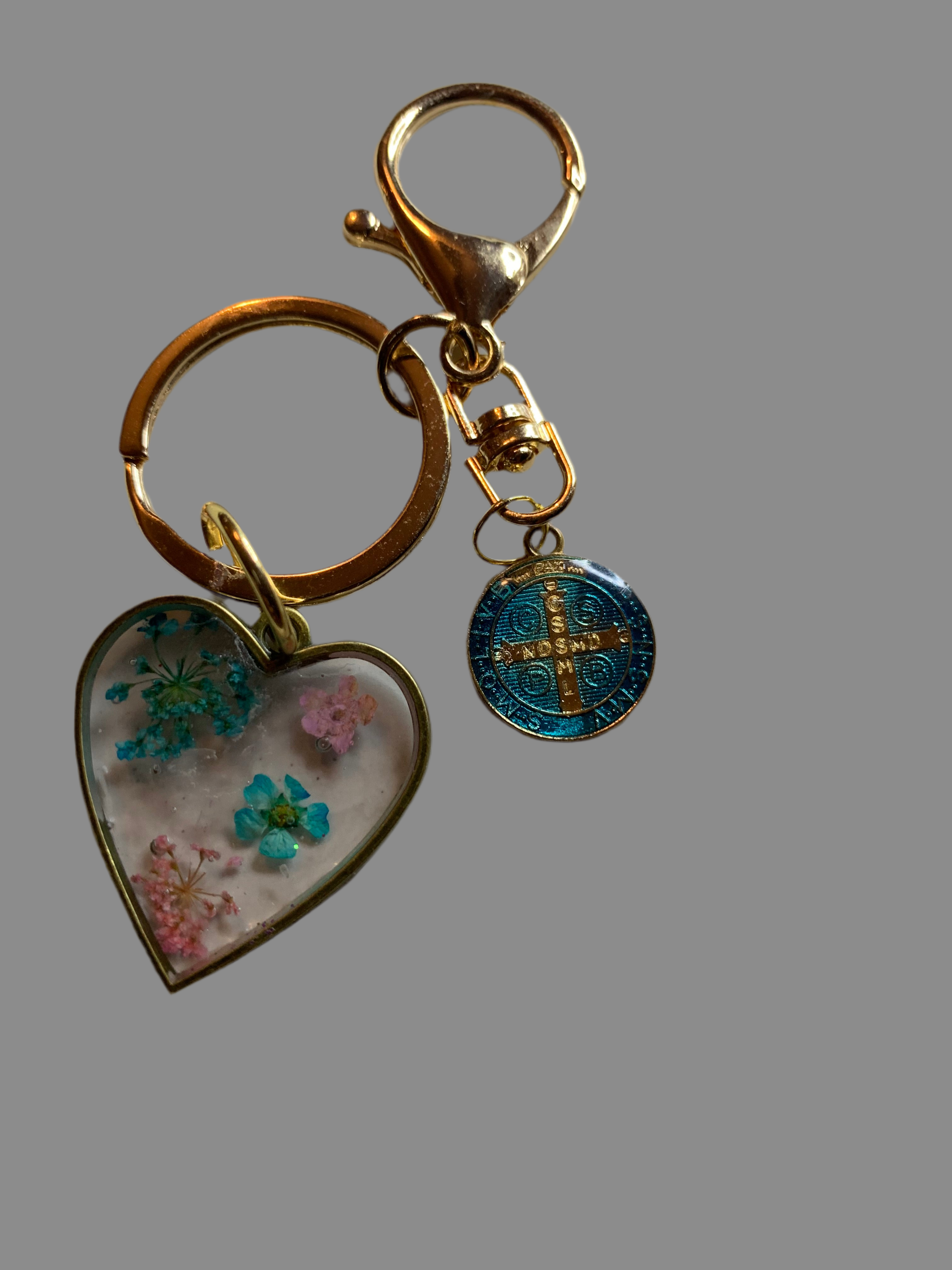 Faith & Flowers St.Benedict Protection Keychain