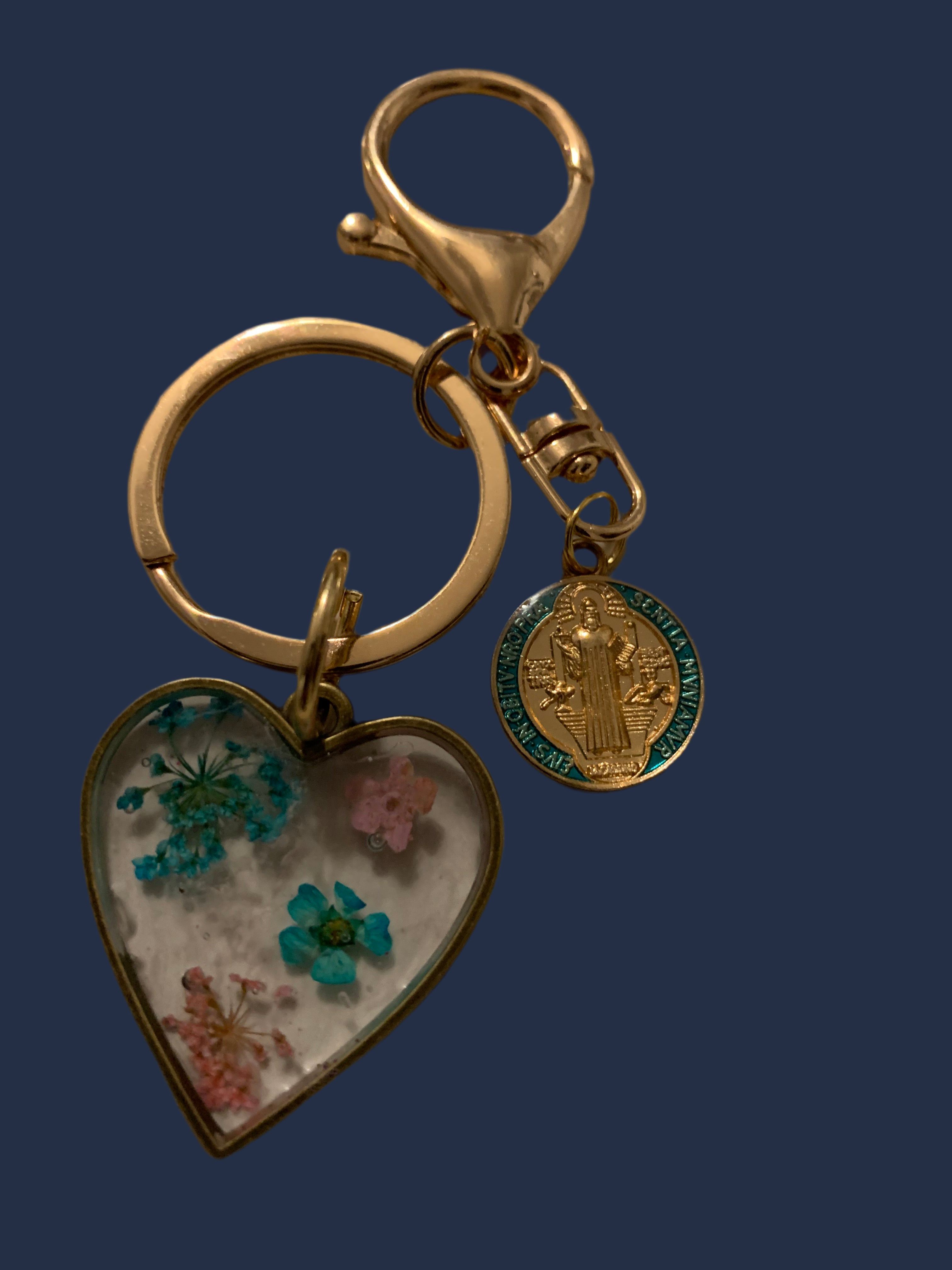 Faith & Flowers St.Benedict Protection Keychain