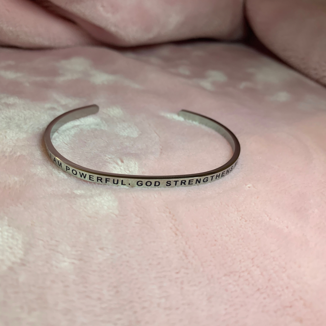I I am Powerful, God strengthens me - Silver