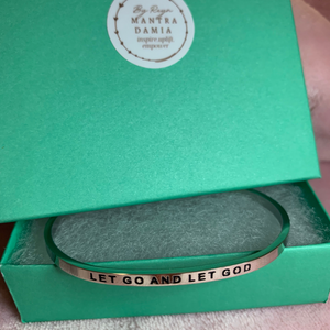 Let Go and Let God Silver Mantra Cuff