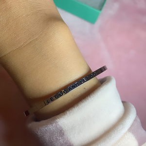 Let Go and Let God Silver Mantra Cuff