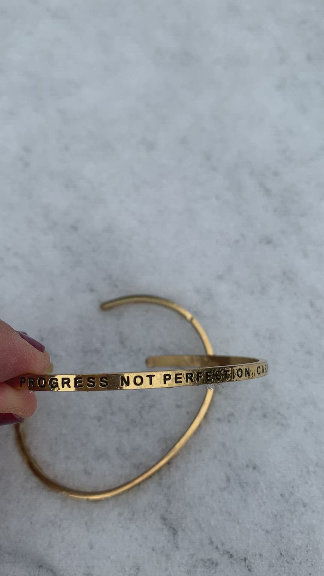 Progress not Perfection ,  on Mantra Cuff