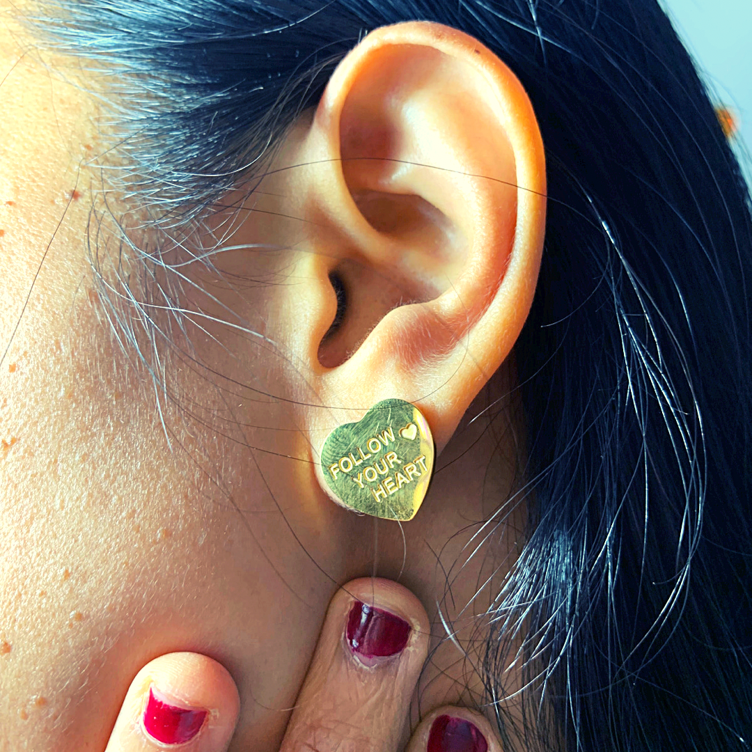 Follow Your Heart Earrings - Available in Gold