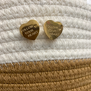 Follow Your Heart Earrings - Available in Gold
