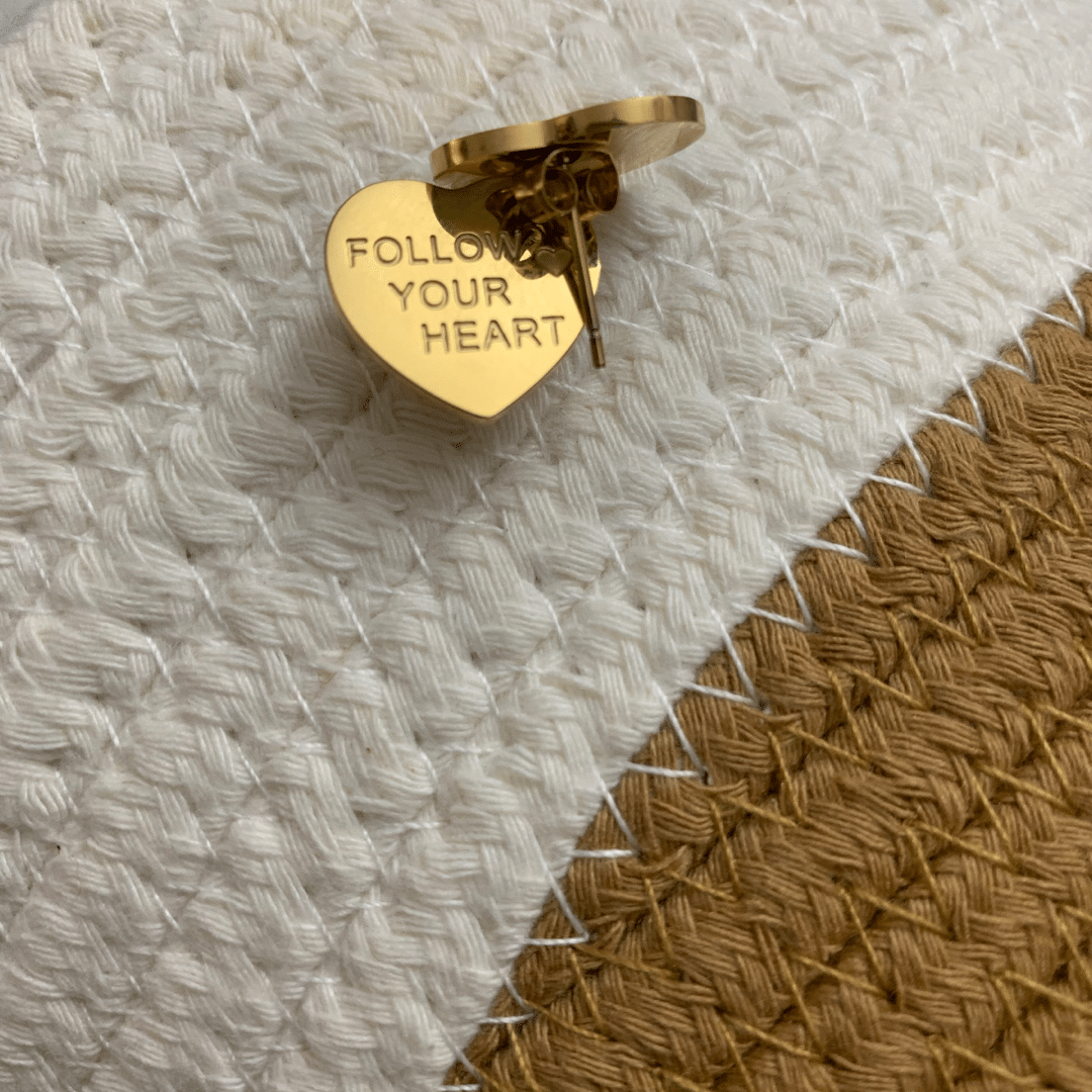 Follow Your Heart Earrings - Available in Gold