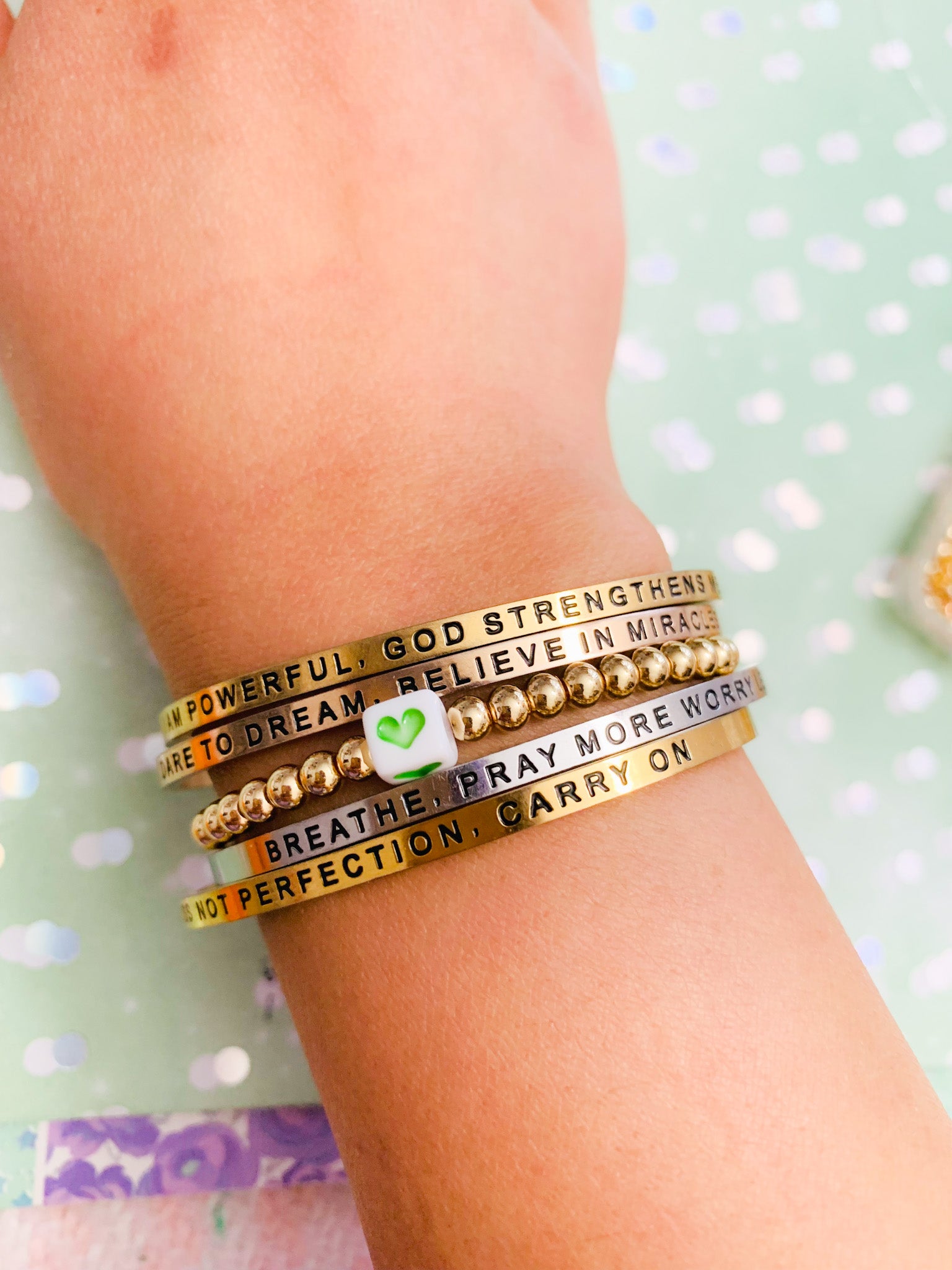 14k Non-tarnish Gold Beaded Bracelets